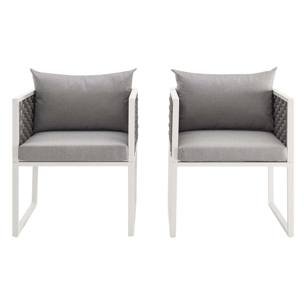 Stance Outdoor Patio Aluminum Dining Armchair Set of 2 by Modway