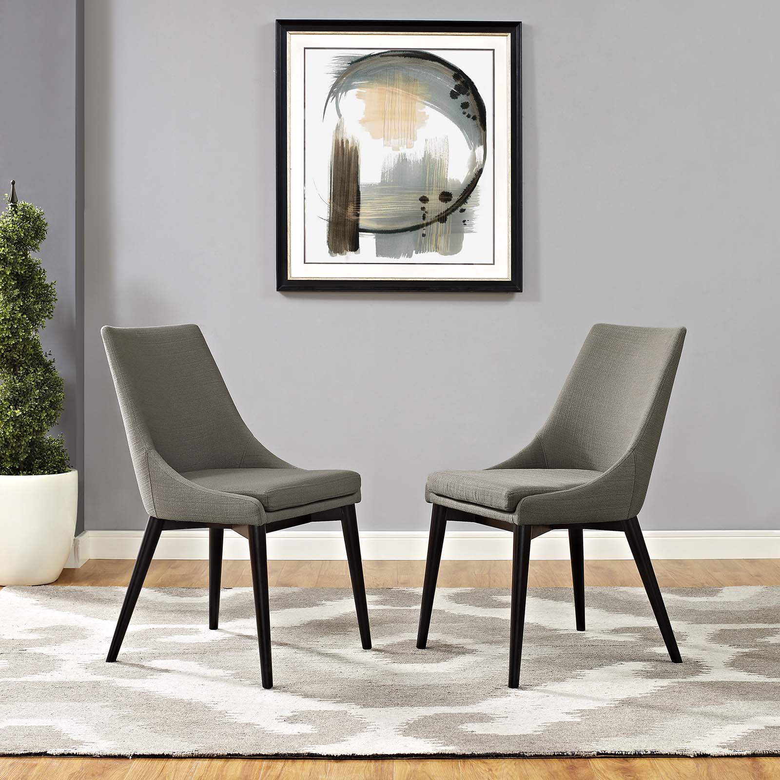 Viscount Fabric Dining Side Chair Set of 2 by Modway
