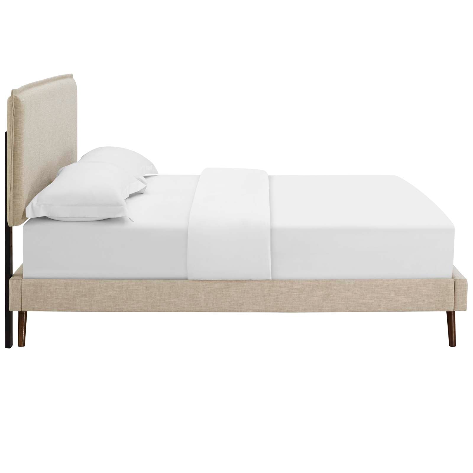 Amaris Fabric Queen Platform Bed with Round Splayed Legs by Modway