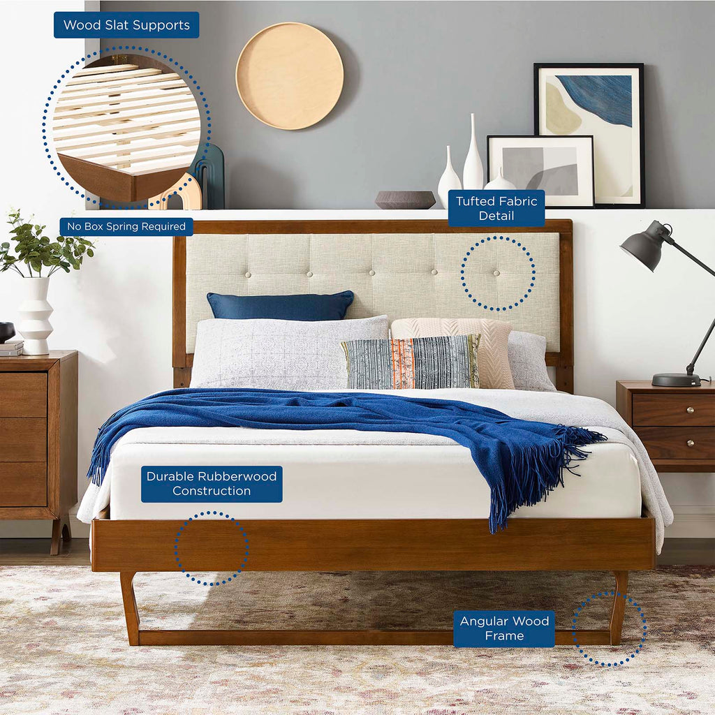 Willow Wood King Platform Bed With Angular Frame by Modway