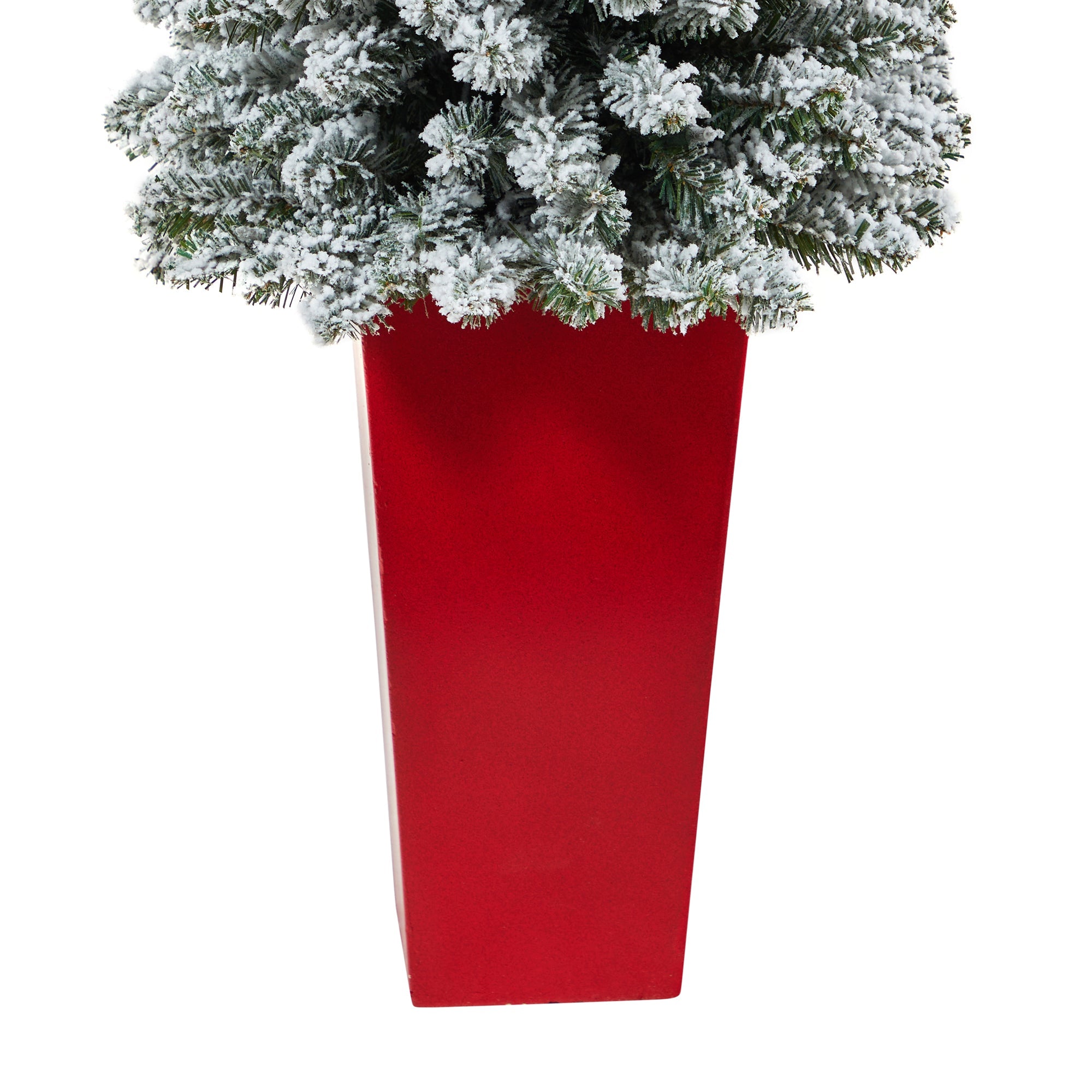 4.5' Flocked Pencil Artificial Christmas Tree w/ 100 Clear Lights & 216 Bendable