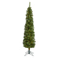 6' Green Pencil Artificial Christmas Tree with 150 Clear LED Lights