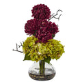 Hydrangea and Mum in Vase