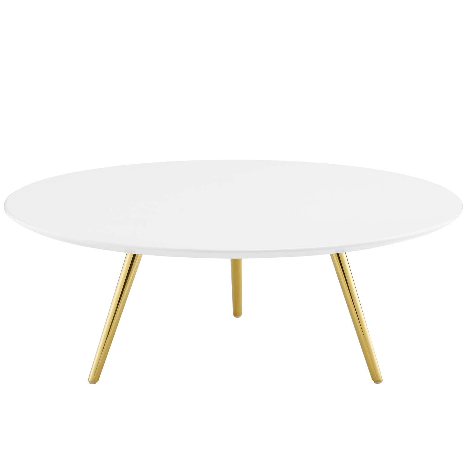 Lippa 40" Round Wood Coffee Table with Tripod Base by Modway