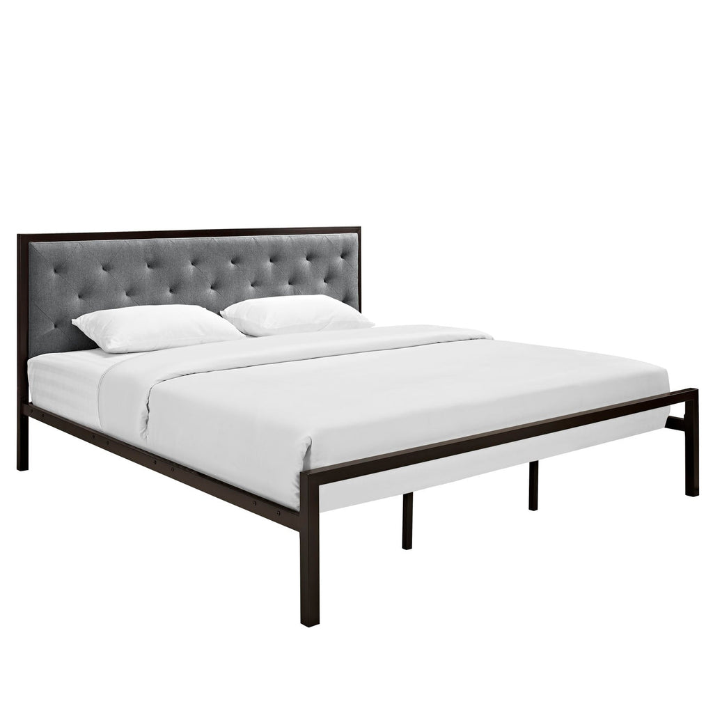 Mia Fabric King Bed by Modway