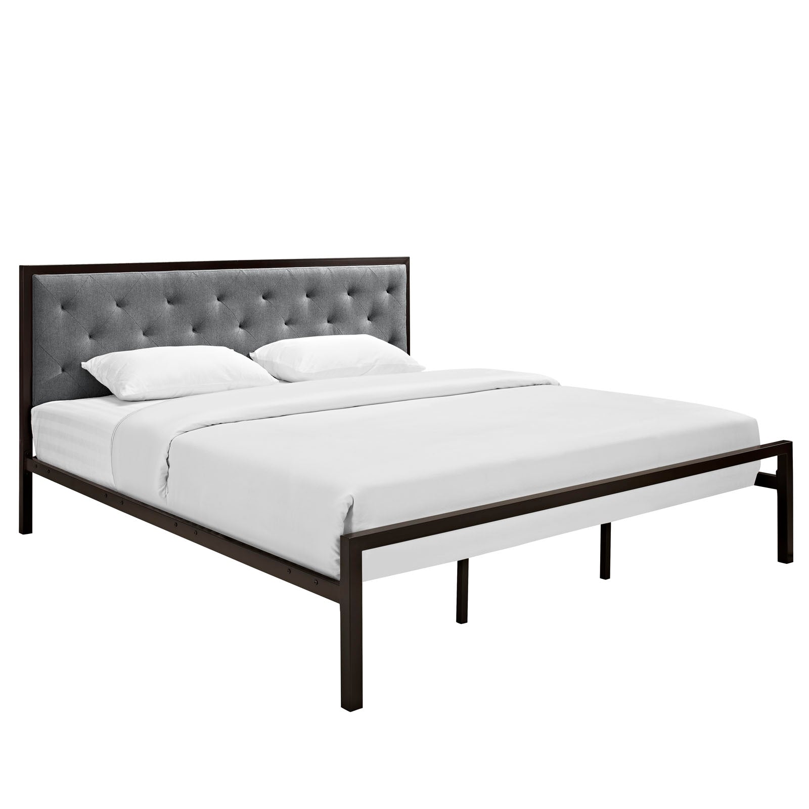 Mia Fabric King Bed by Modway