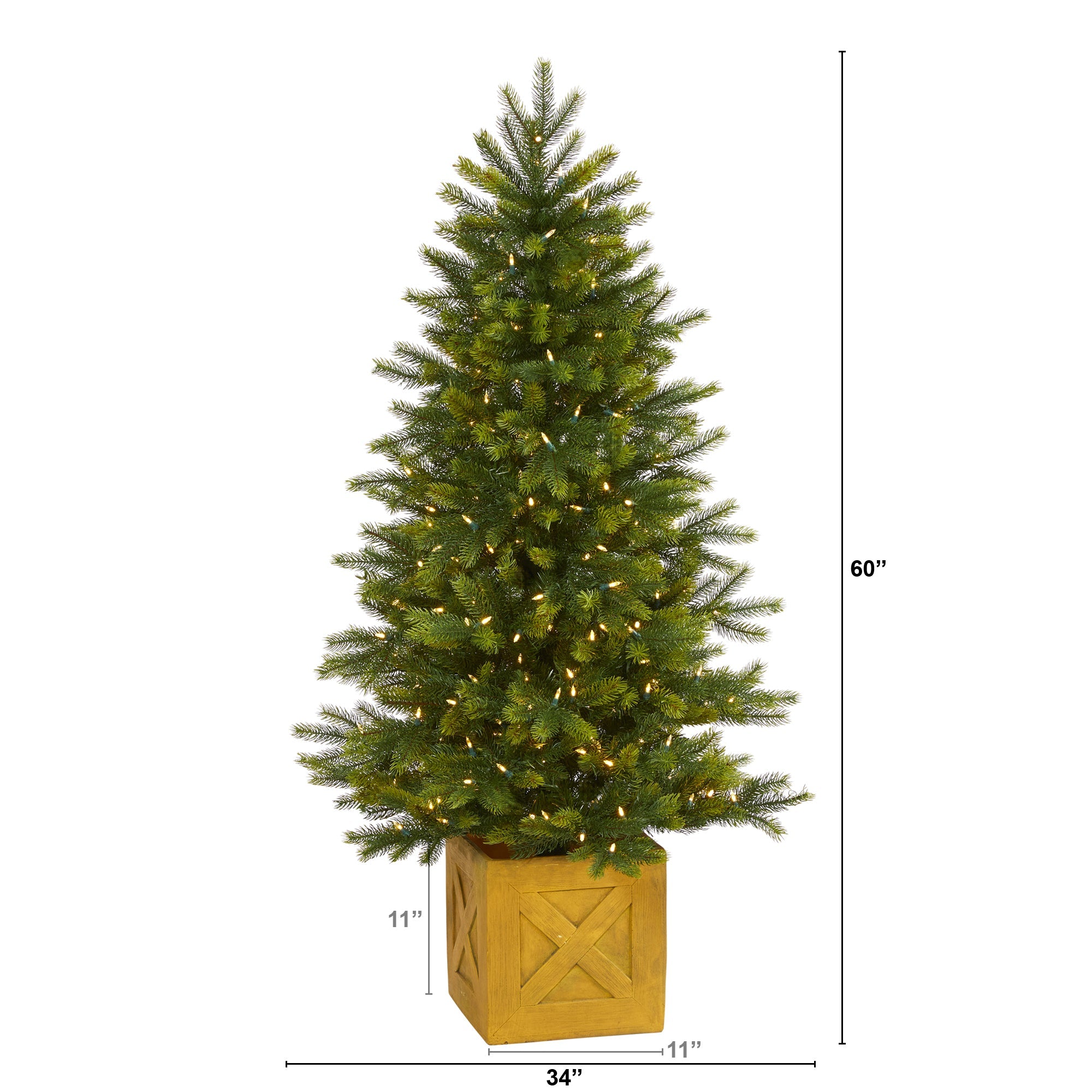 5' Manchester Fir Artificial Christmas Tree in Decorative Planter