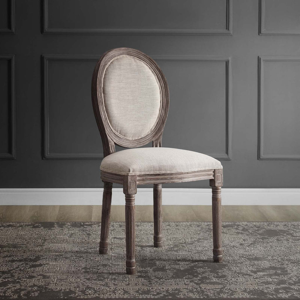 Emanate Vintage French Upholstered Fabric Dining Side Chair by Modway