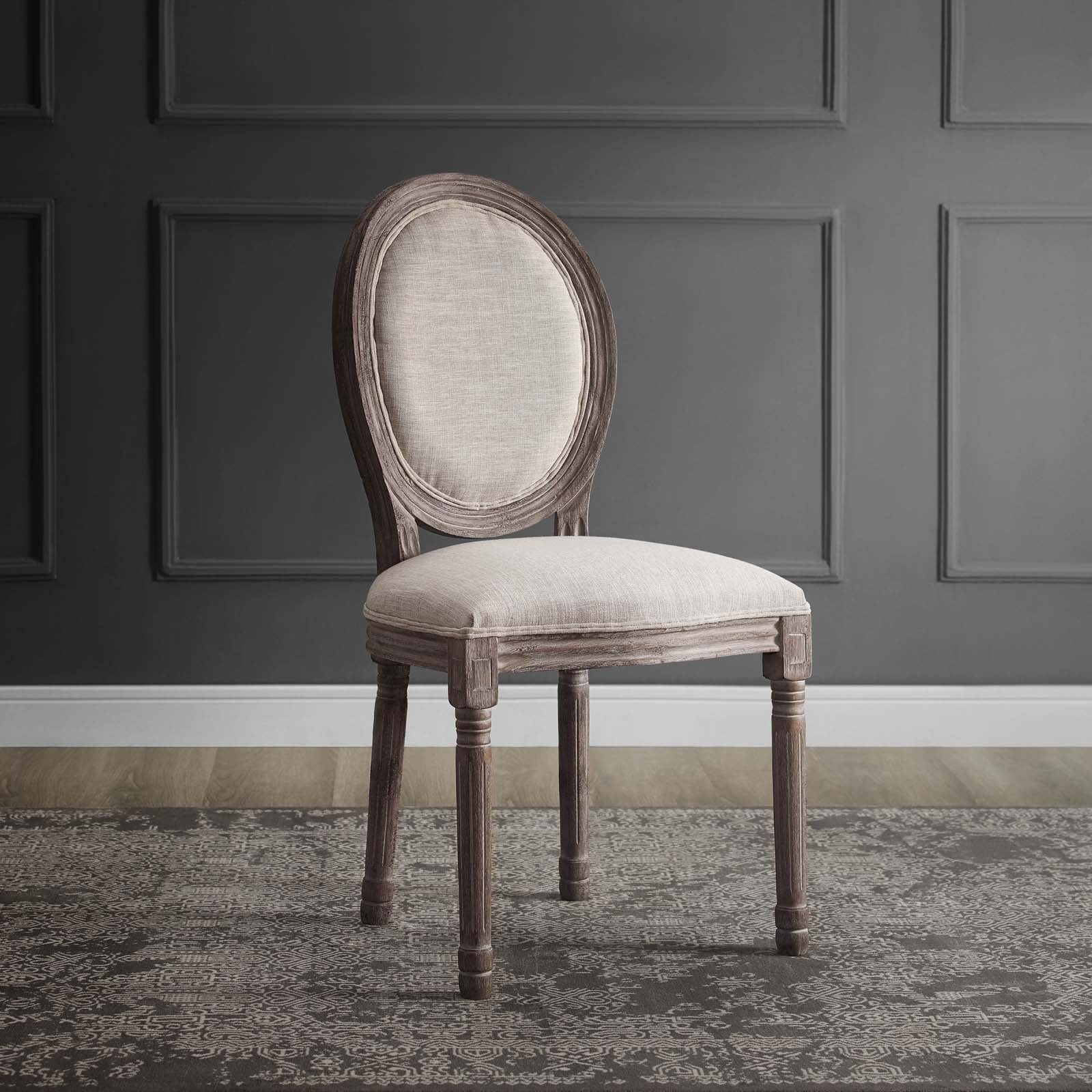 Emanate Vintage French Upholstered Fabric Dining Side Chair by Modway