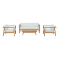 Bayport 4 Piece Outdoor Patio Teak Set by Modway