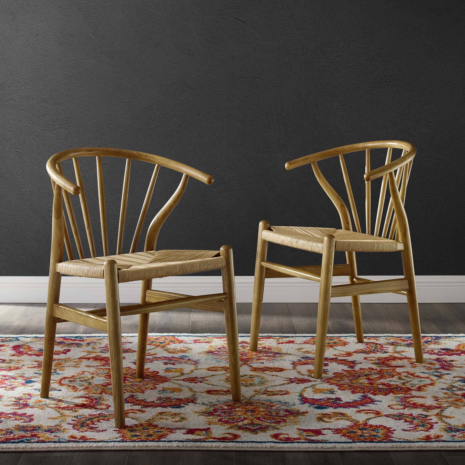 Flourish Spindle Wood Dining Side Chair Set of 2 by Modway