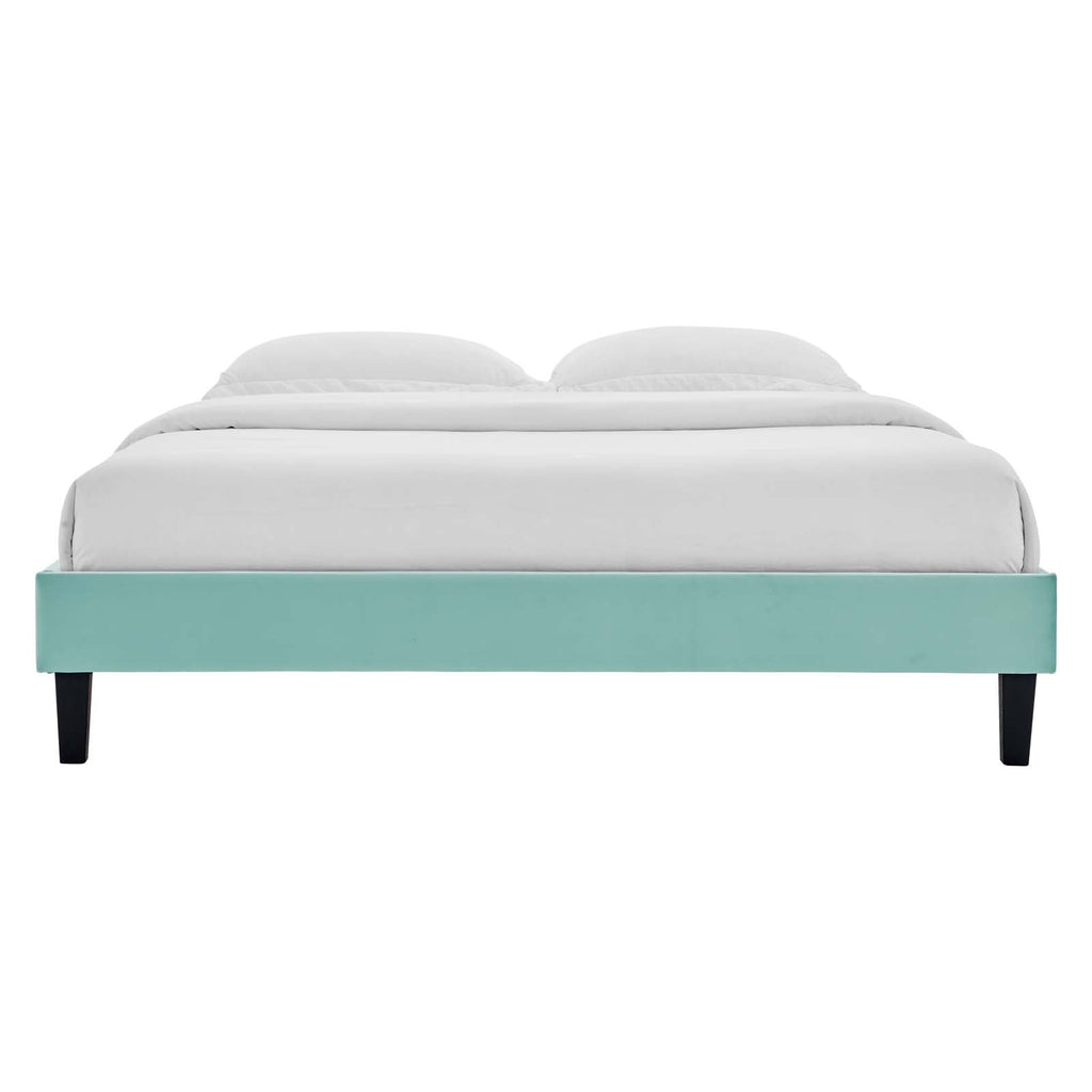 Reign Performance Velvet Queen Platform Bed Frame by Modway