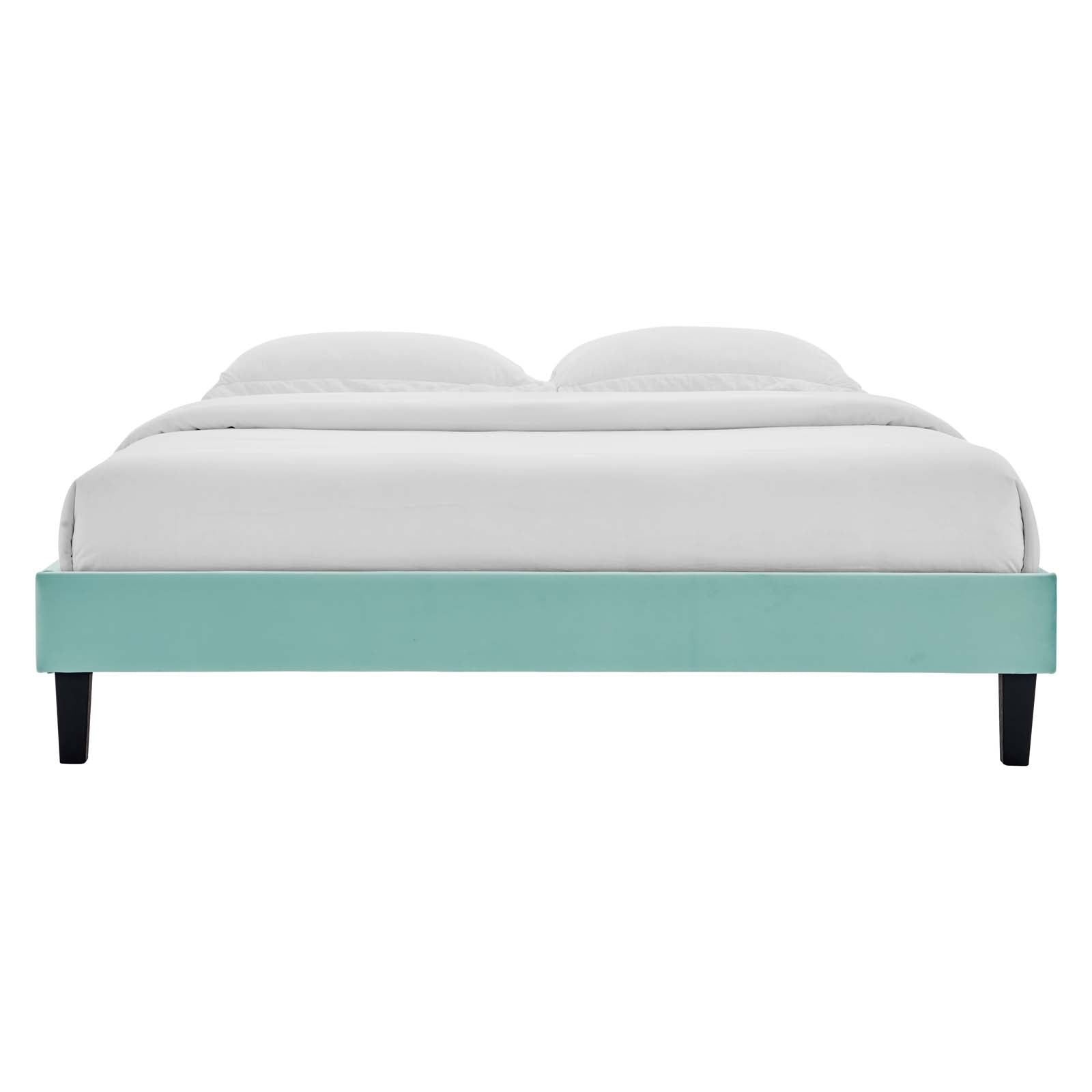 Reign Performance Velvet Queen Platform Bed Frame by Modway