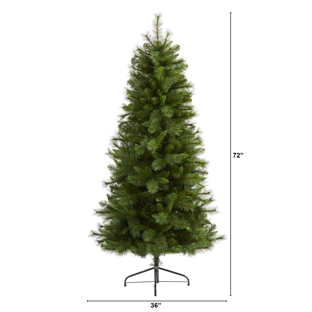 6' Slim West Virginia Mountain Pine Artificial Christmas Tree