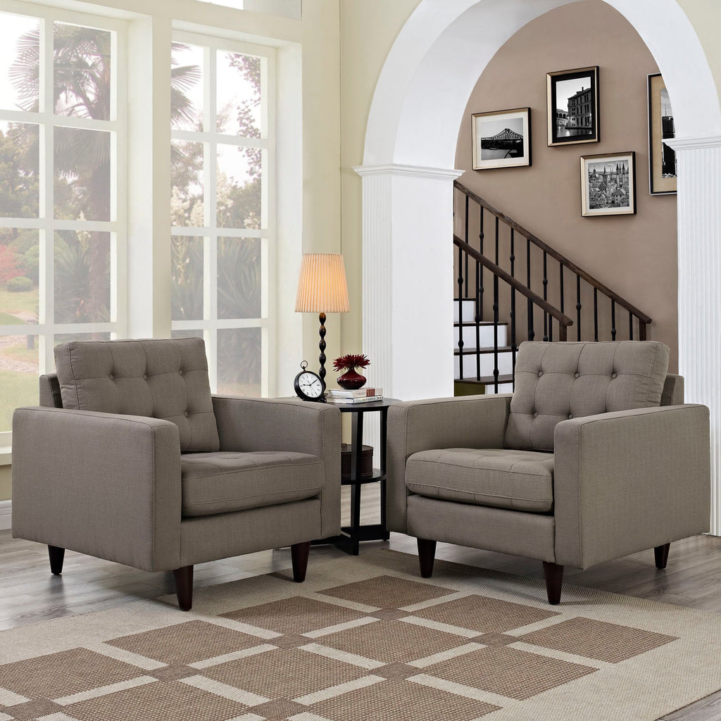 Empress Upholstered Fabric Armchair Set of 2 by Modway