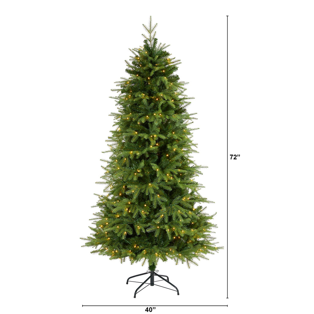 6' Vancouver Fir 'Natural Look' Artificial Christmas Tree w/ 350 Clear LED Light
