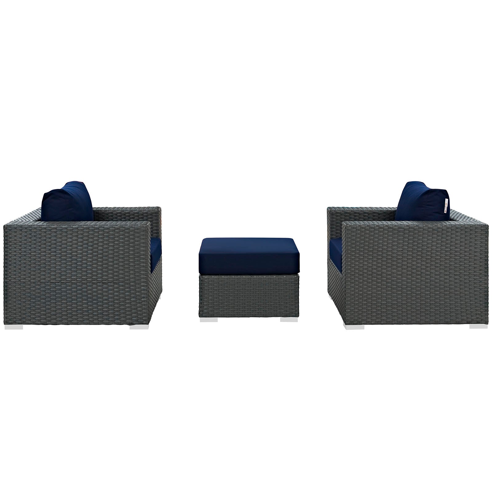 Sojourn 3 Piece Outdoor Patio Sunbrella¨ Sectional Set by Modway