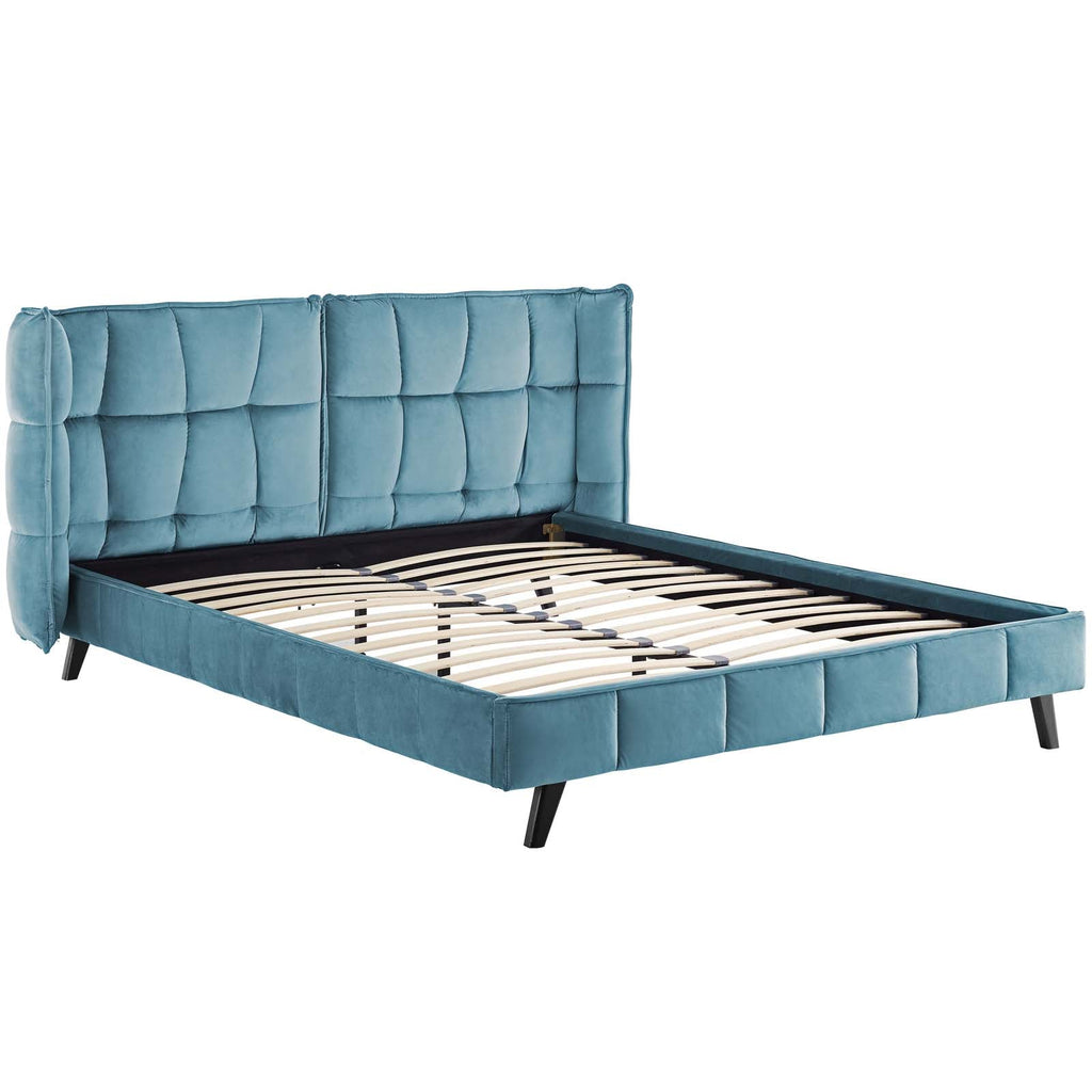 Makenna Performance Velvet Queen Platform Bed by Modway
