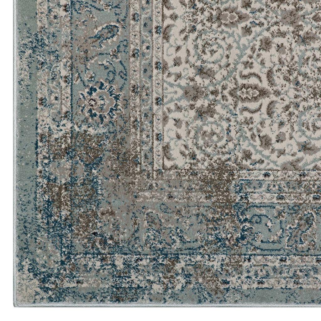Dilys Distressed Vintage Floral Lattice 5x8 Area Rug by Modway