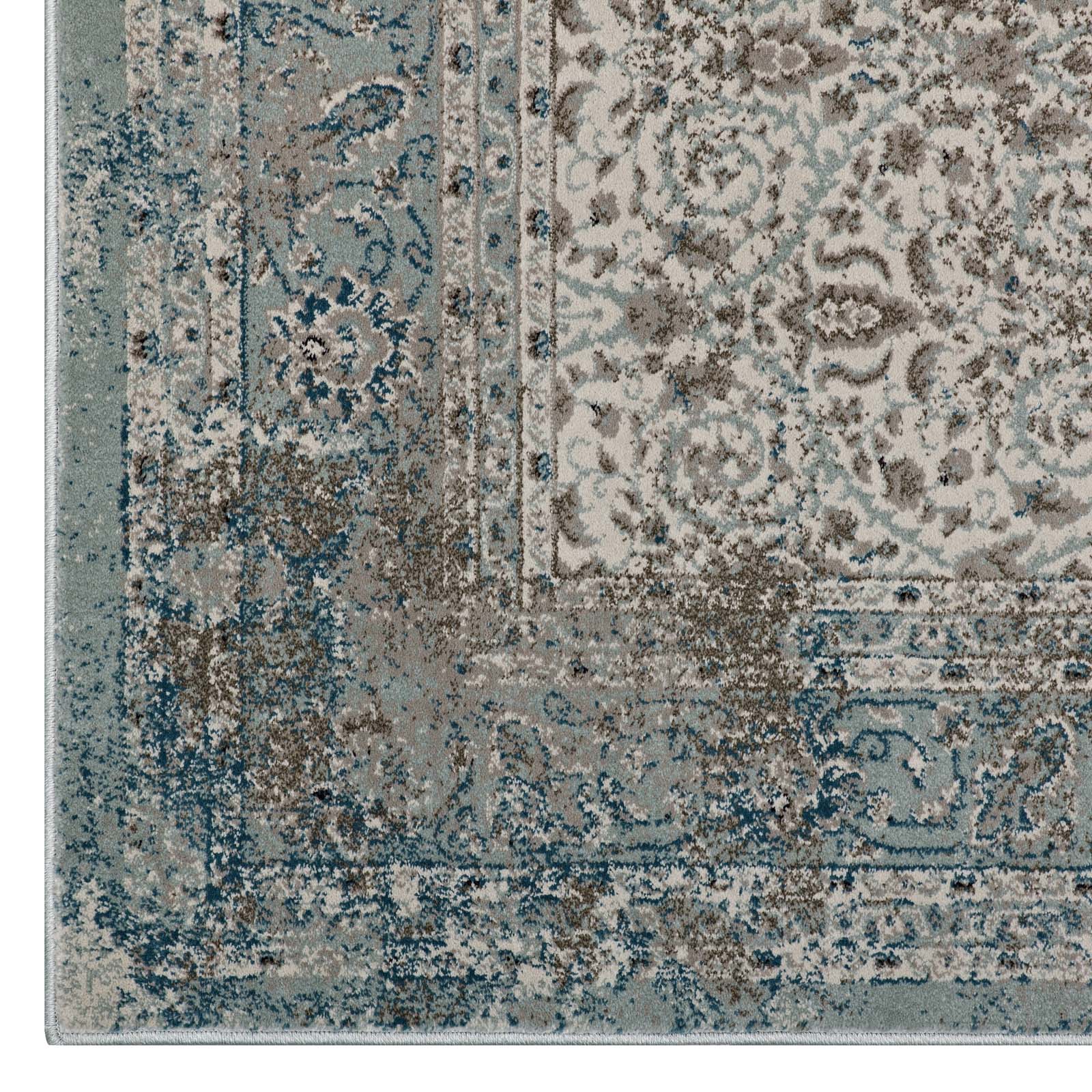 Dilys Distressed Vintage Floral Lattice 5x8 Area Rug by Modway