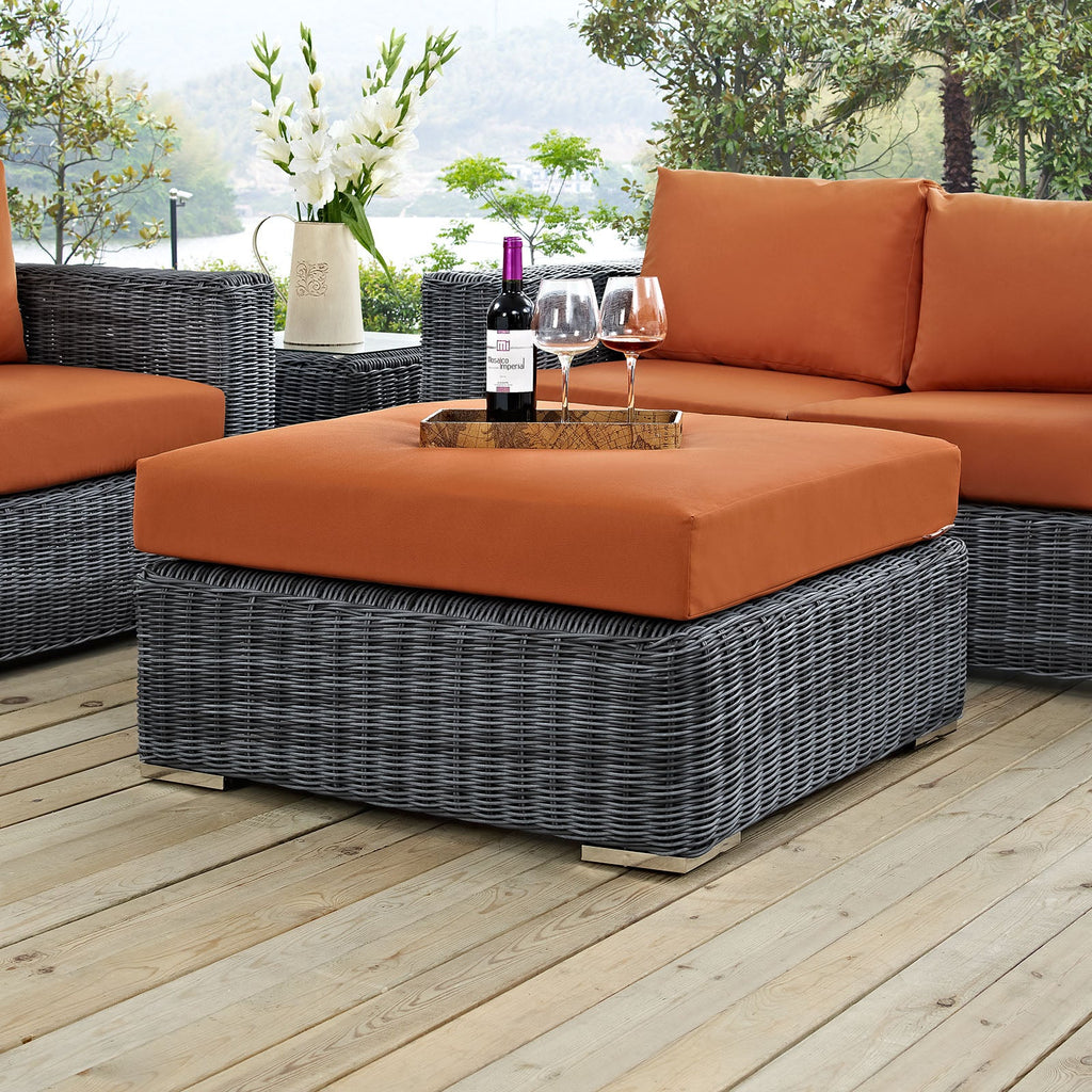 Summon Outdoor Patio Sunbrella¨ Square Ottoman by Modway
