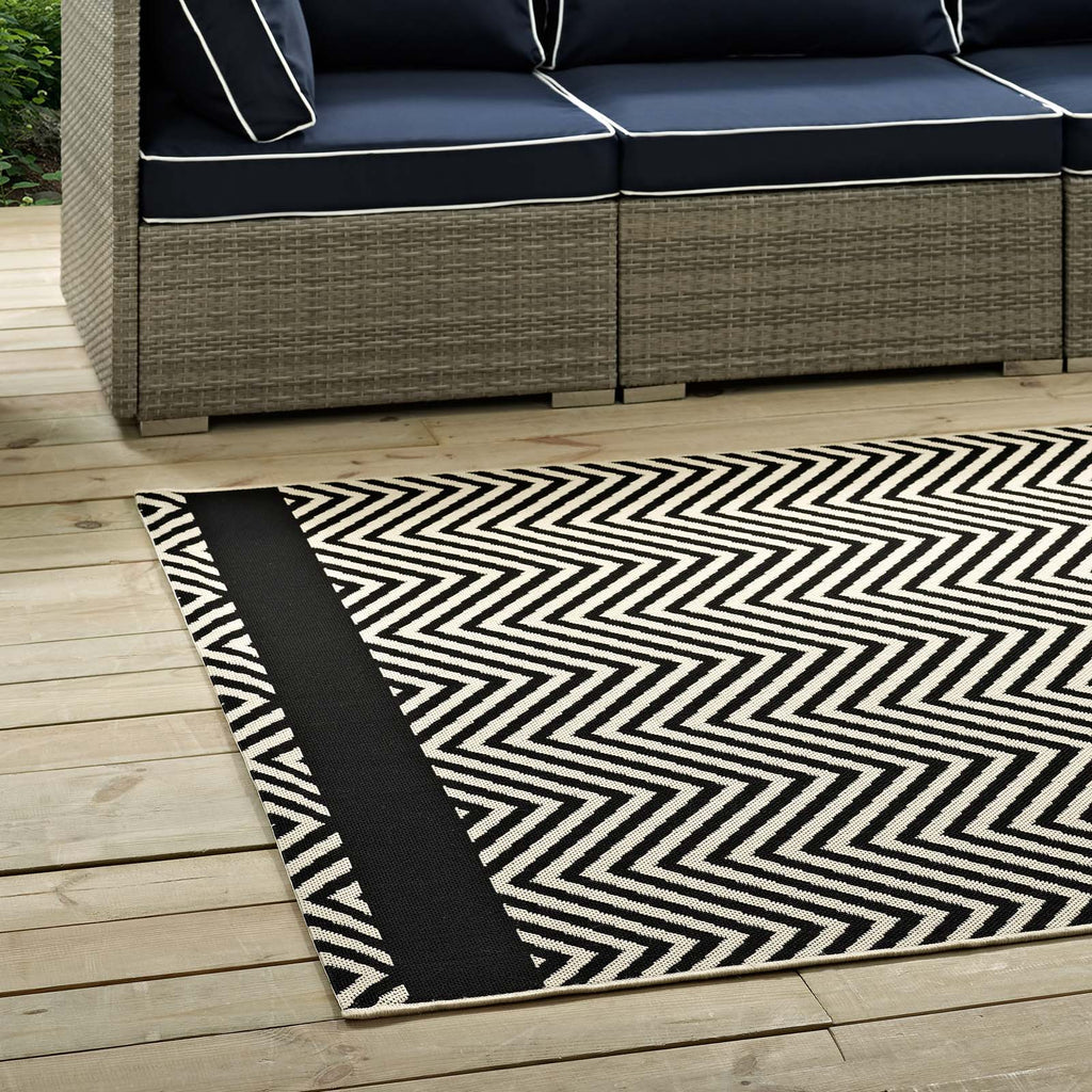 Optica Chevron With End Borders Indoor and Outdoor 5x8 Area Rug by Modway