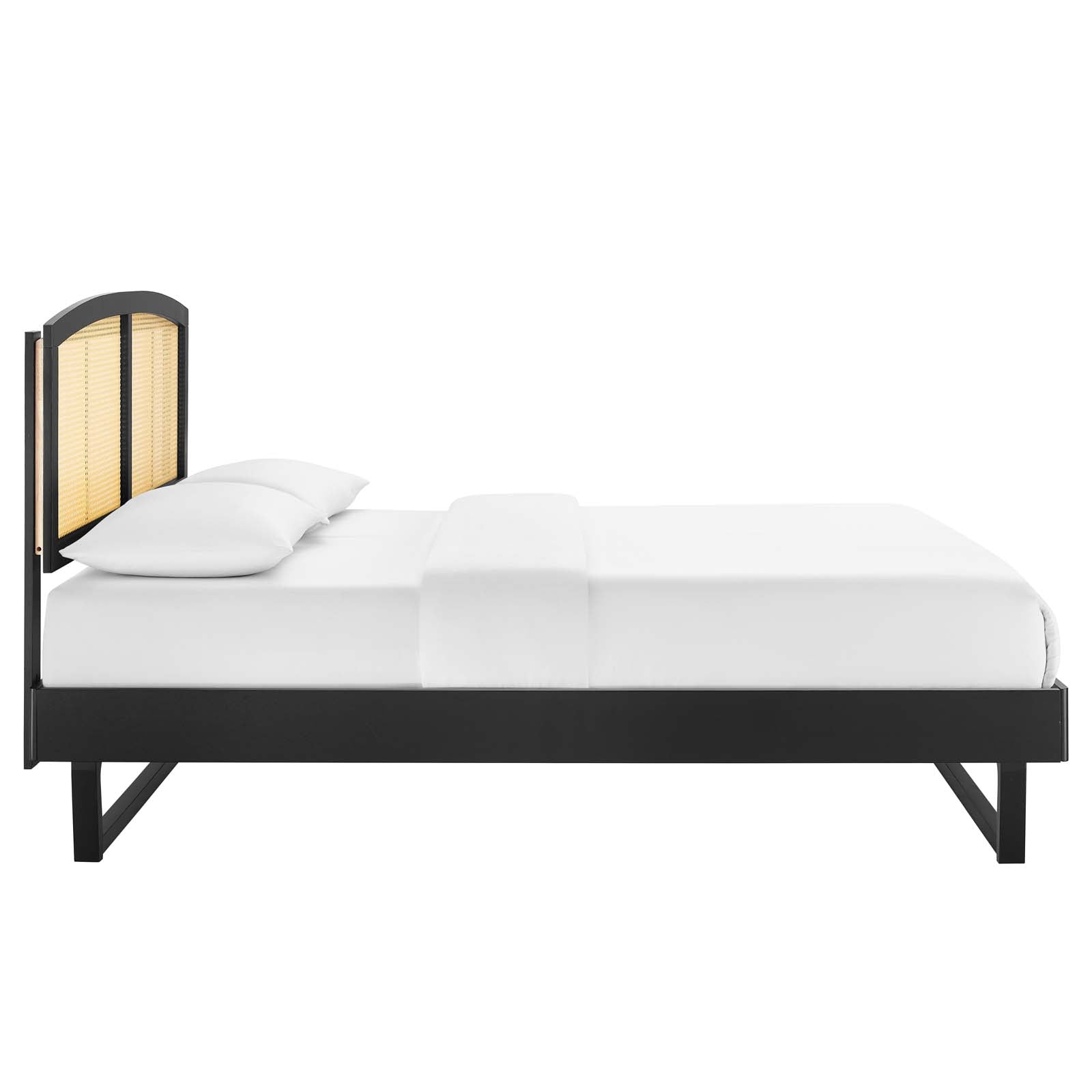 Sierra Cane and Wood Full Platform Bed With Angular Legs by Modway