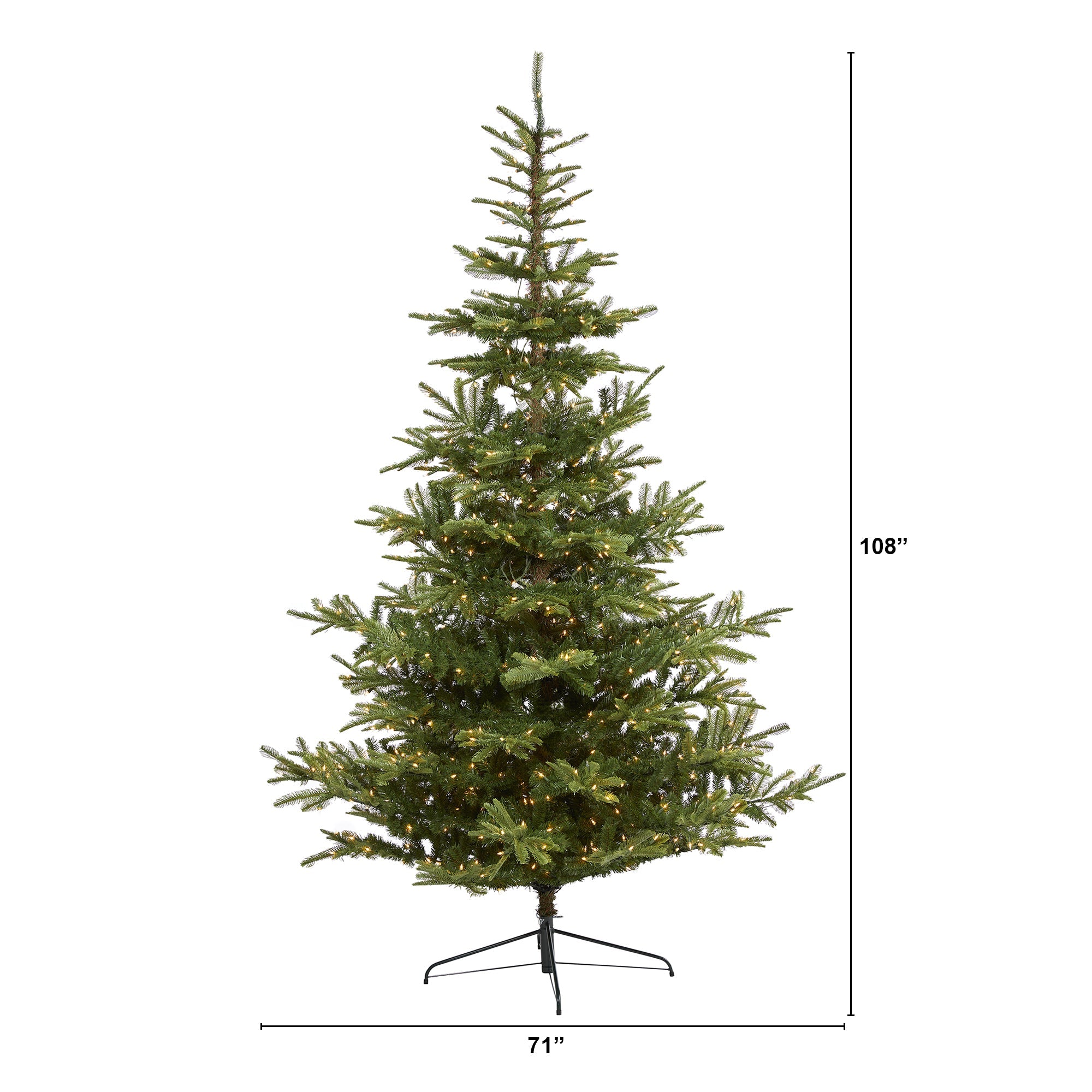 9' Layered Washington Spruce Artificial Christmas Tree w 750 Clear LED Lights