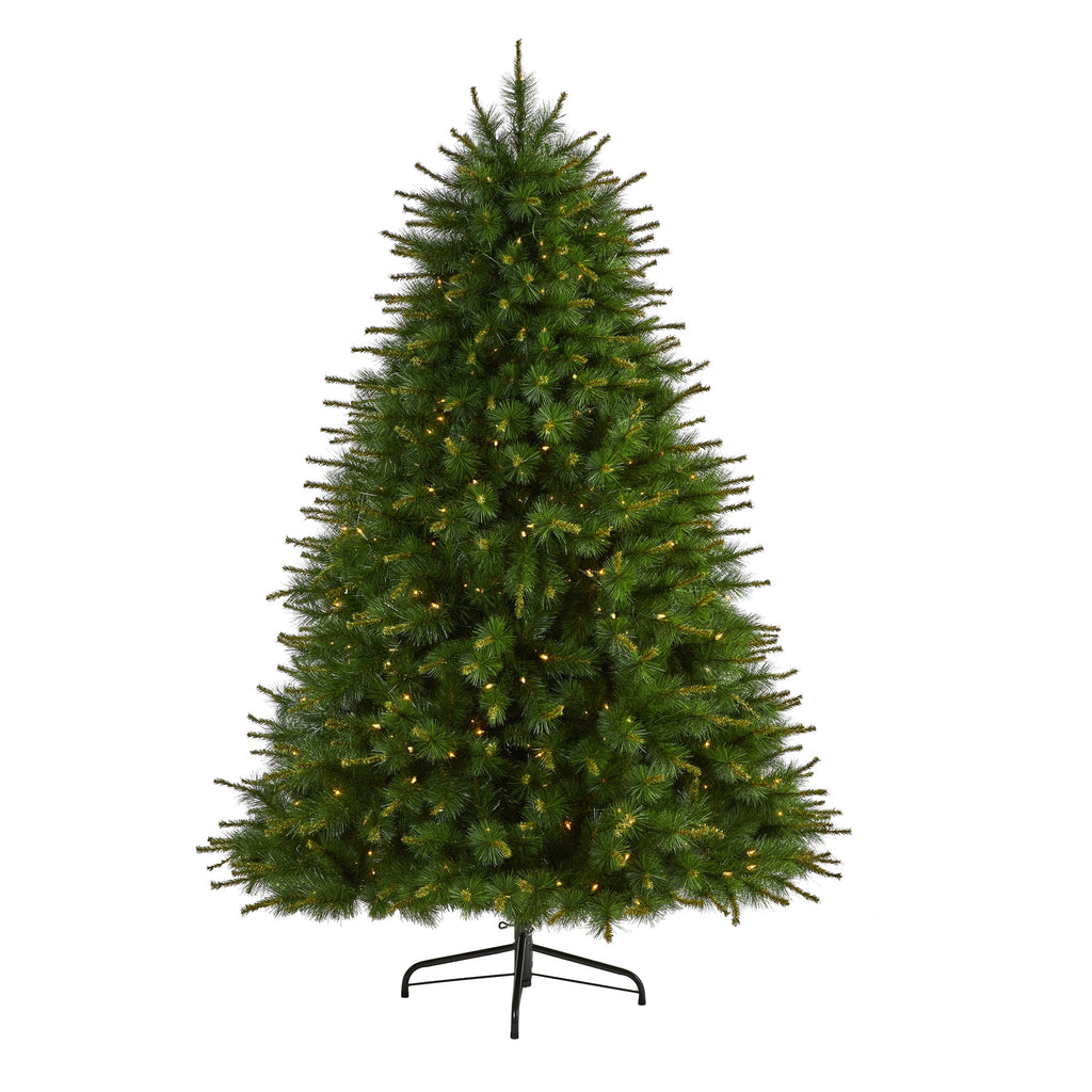 7' New England Pine Artificial Christmas Tree with 400 Clear Lights