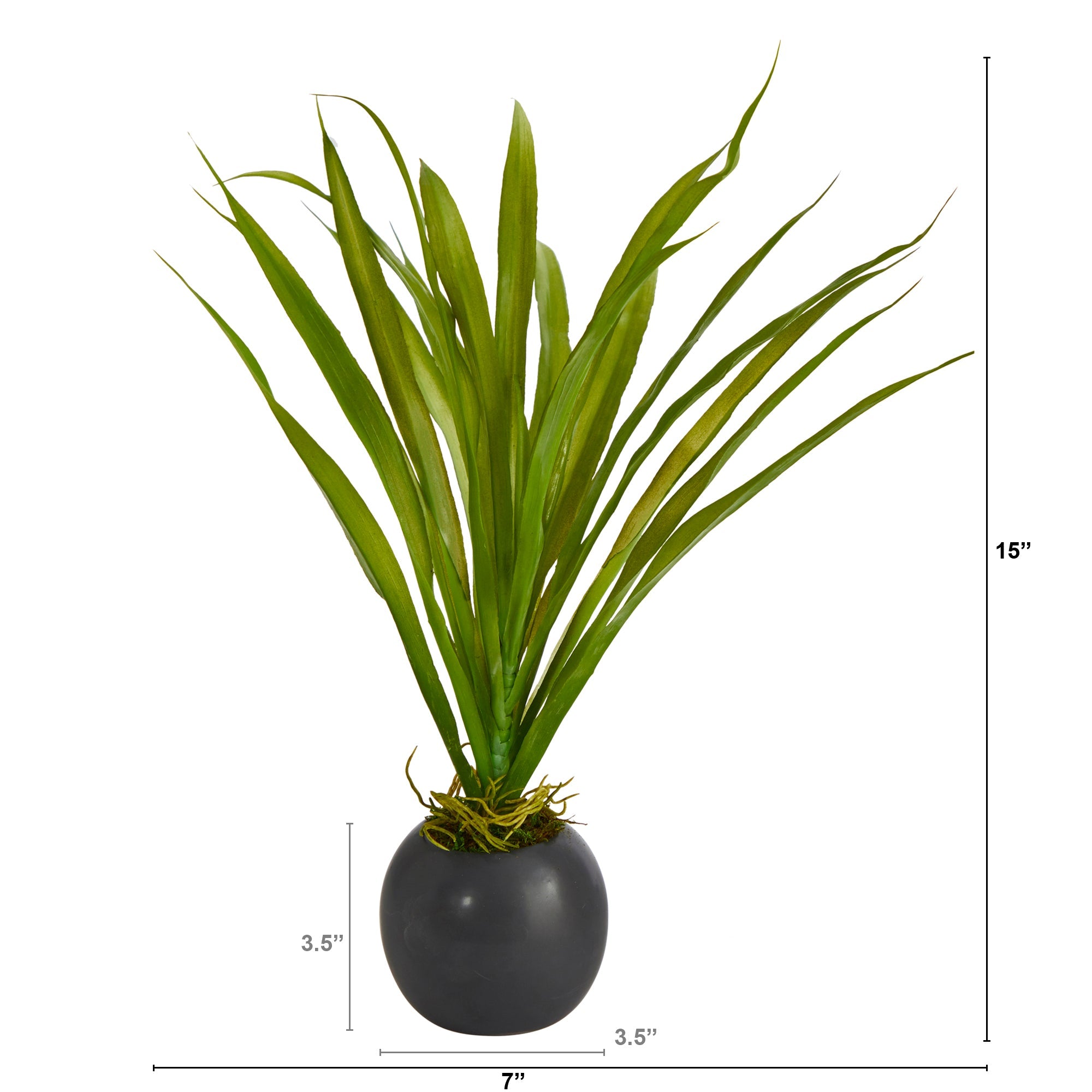 15" Grass Artificial Plant in Decorative Planter