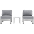 Shore 3 Piece Outdoor Patio Aluminum Sectional Sofa Set by Modway