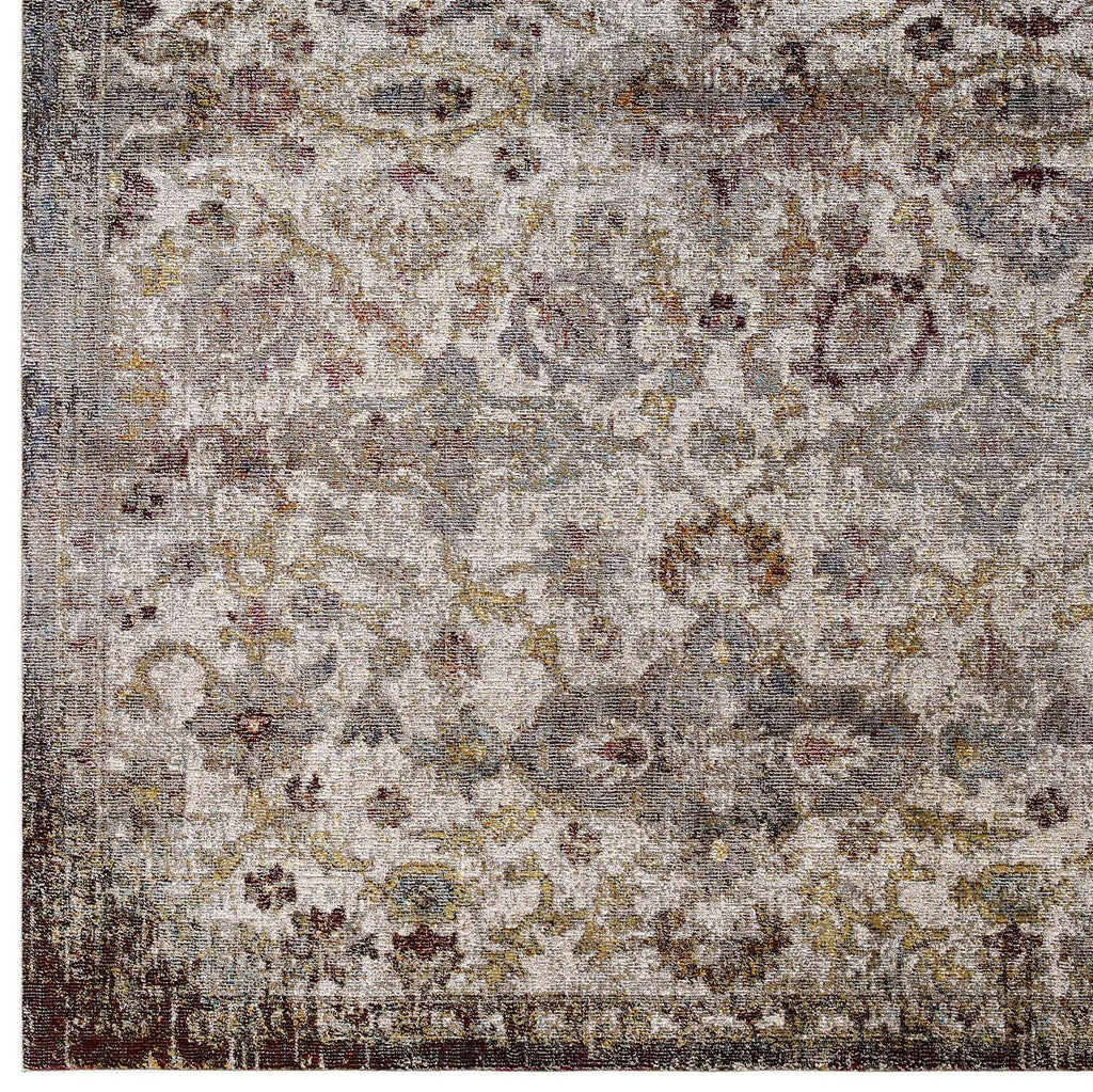 Success Kaede Distressed Vintage Floral Moroccan Trellis 8x10 Area Rug by Modway