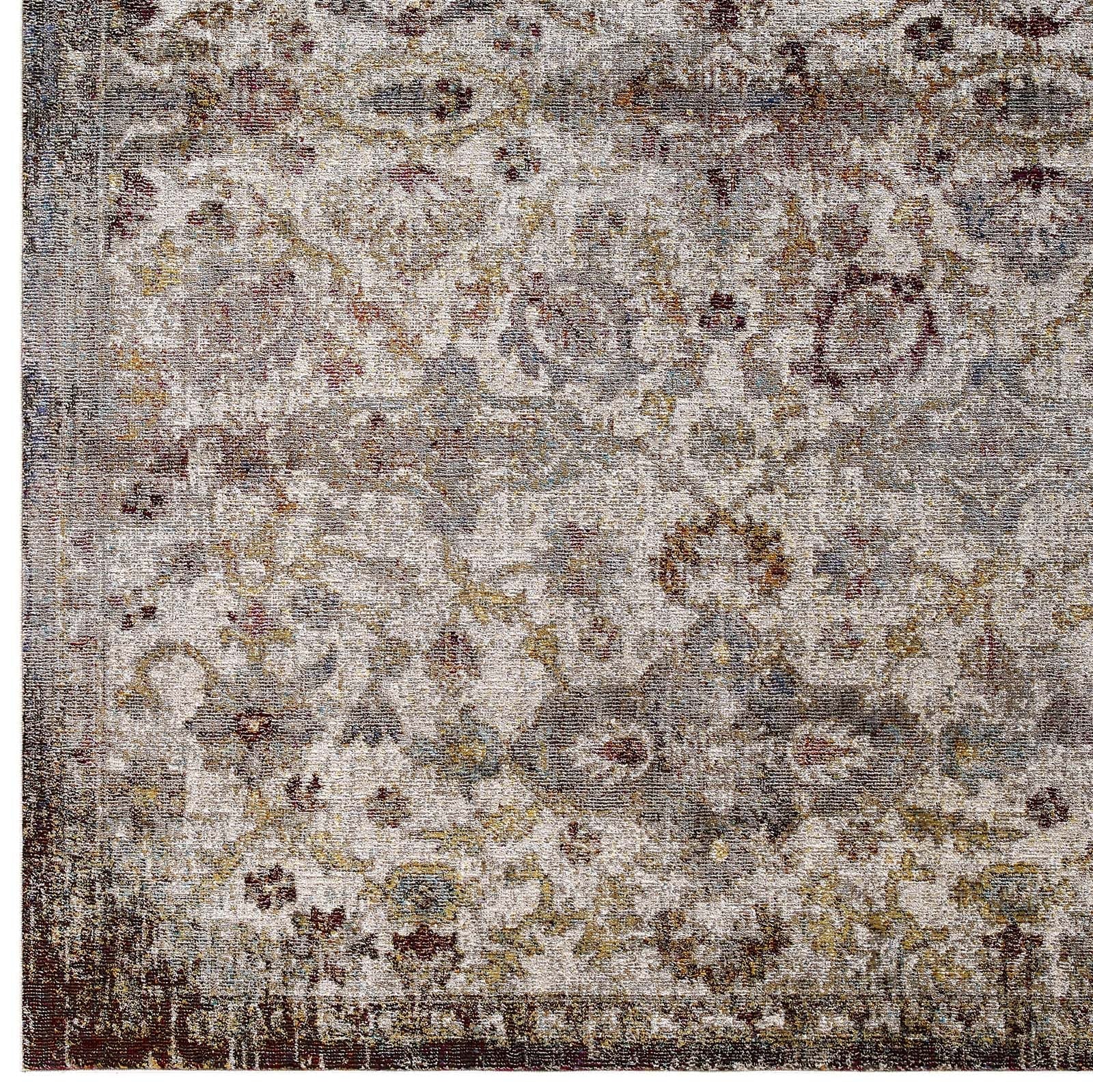 Success Kaede Distressed Vintage Floral Moroccan Trellis 8x10 Area Rug by Modway