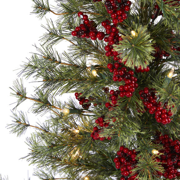 4' Berry and Pine Artificial Christmas Tree with 100 Warm White Lights