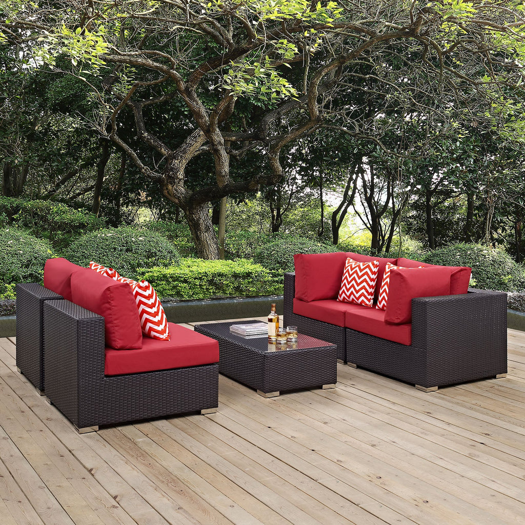 Convene 5 Piece Outdoor Patio Sectional Set by Modway