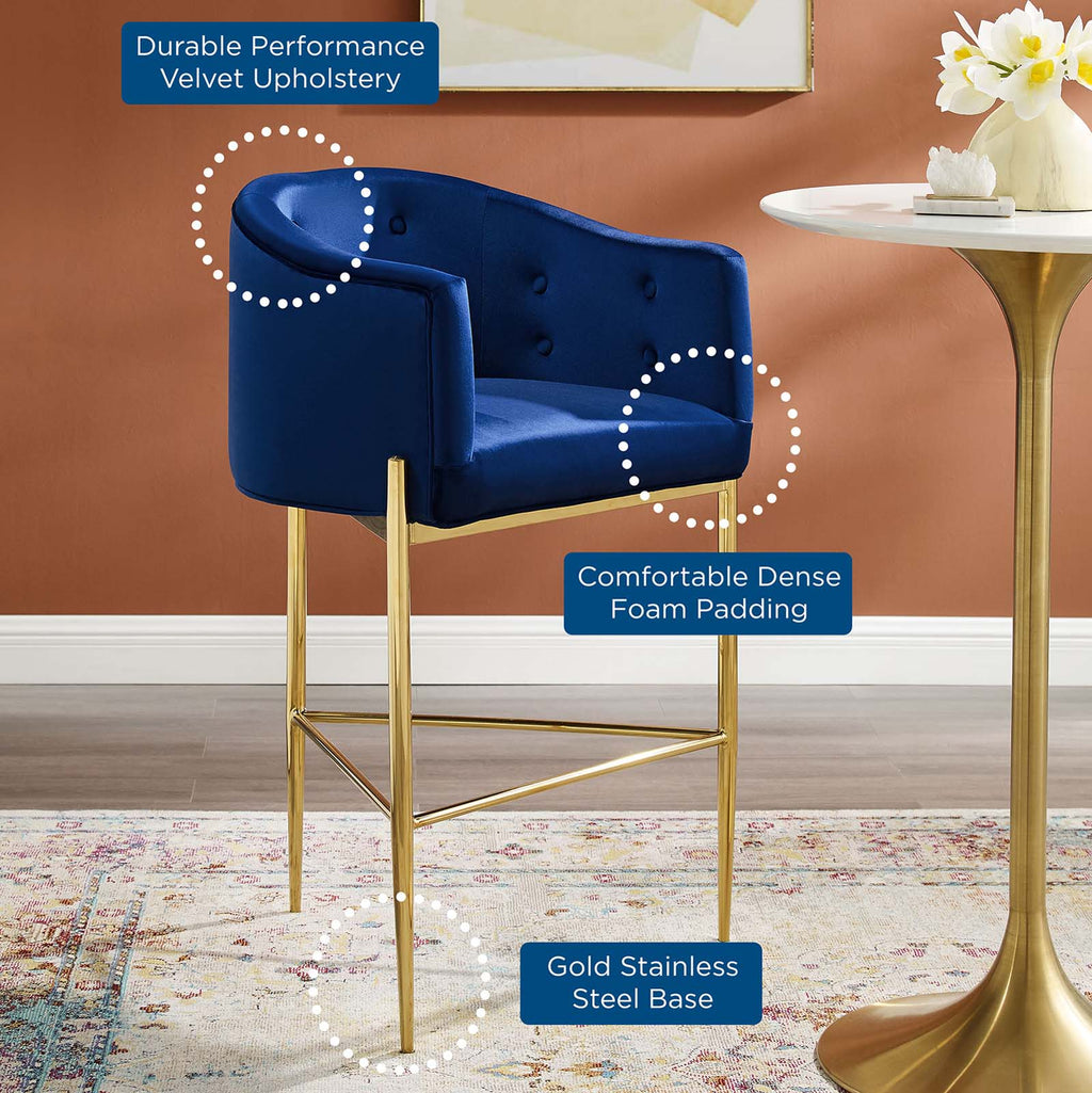 Savour Tufted Performance Velvet Bar Stool by Modway