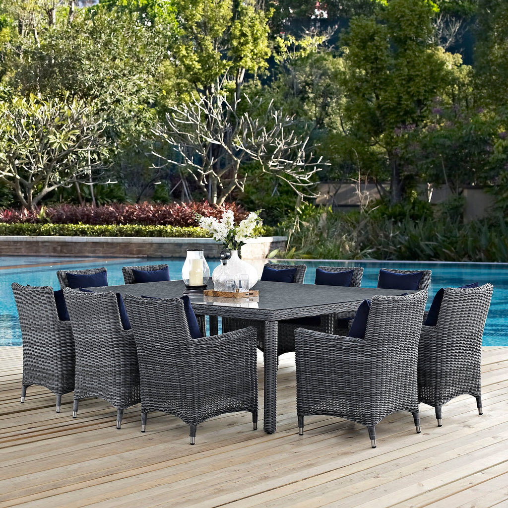 Summon 11 Piece Outdoor Patio Sunbrella¨ Dining Set by Modway