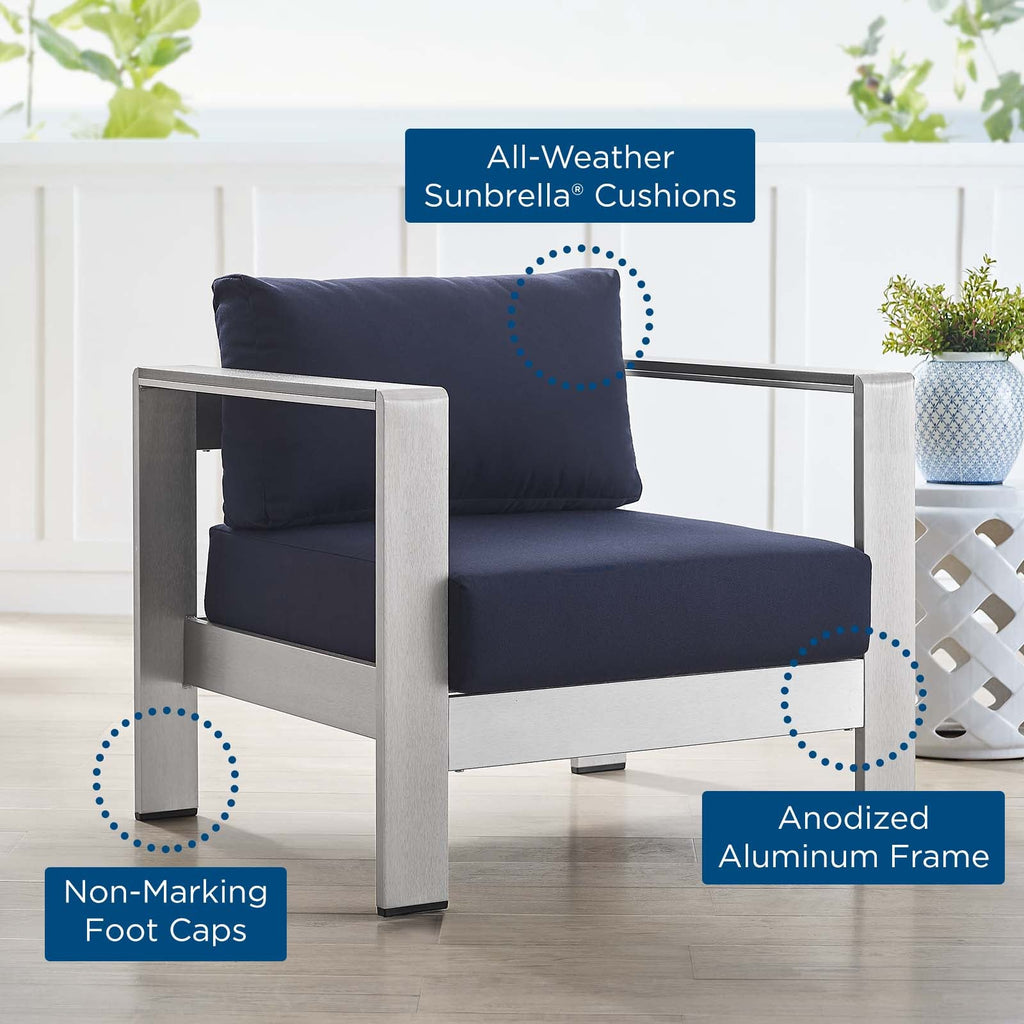 Shore Sunbrella¨ Fabric Aluminum Outdoor Patio Armchair by Modway