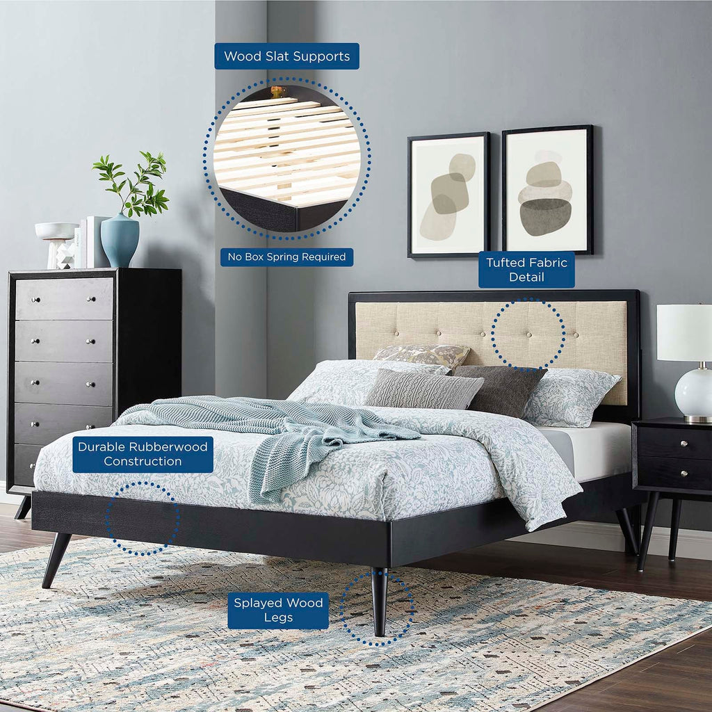 Willow Wood King Platform Bed With Splayed Legs by Modway