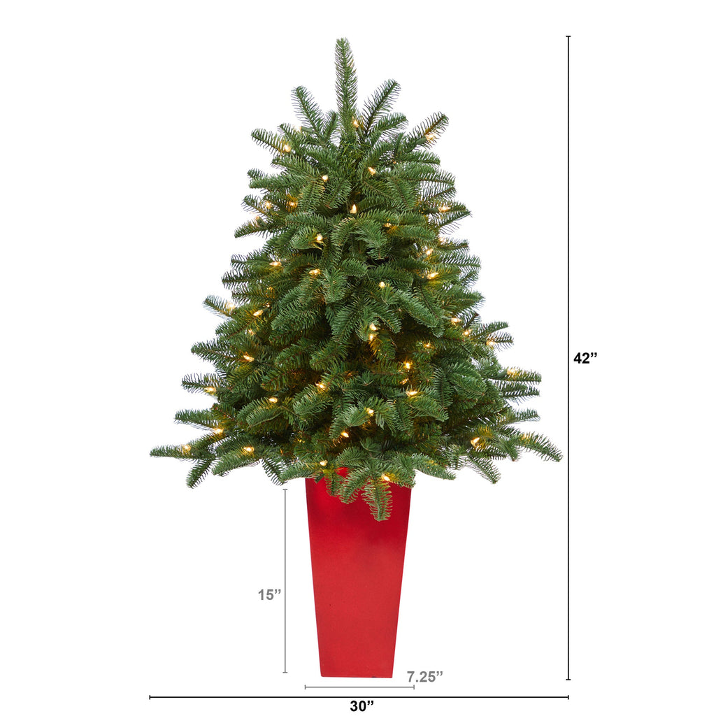 3.5' South Carolina Spruce Artificial Christmas Tree w/ 100 White Warm Light