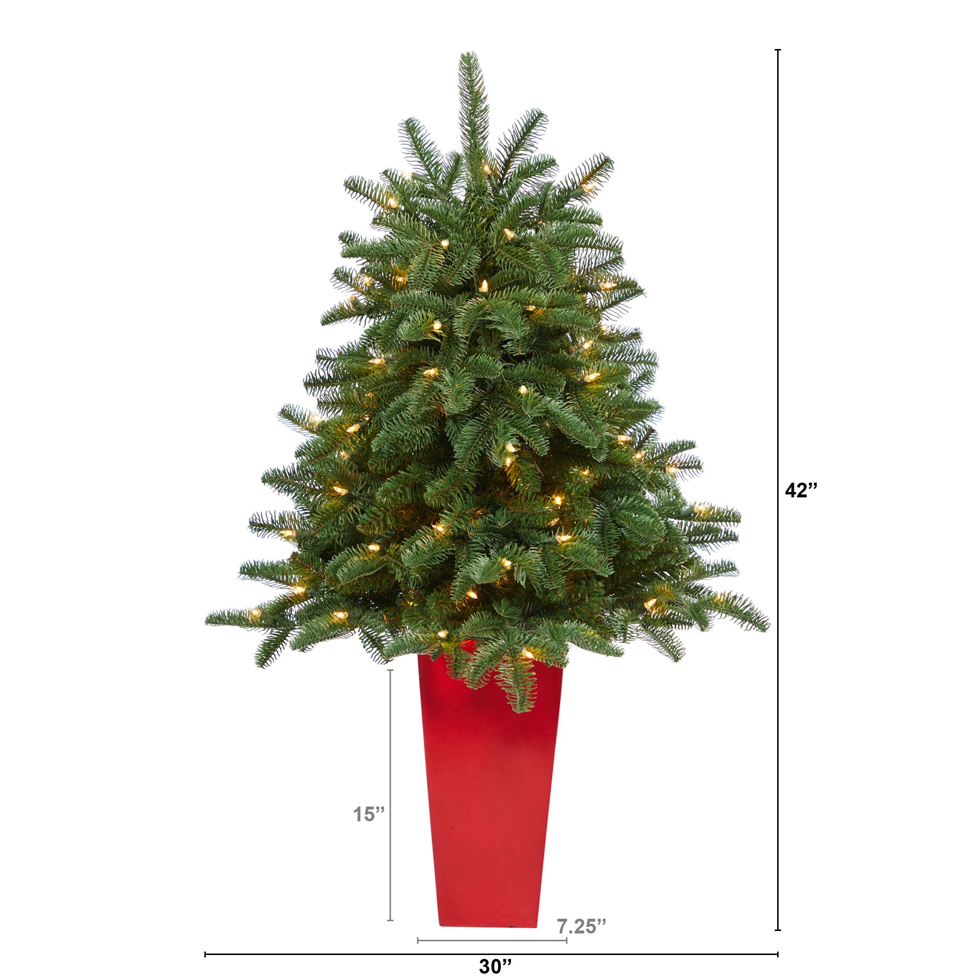 3.5' South Carolina Spruce Artificial Christmas Tree w/ 100 White Warm Light