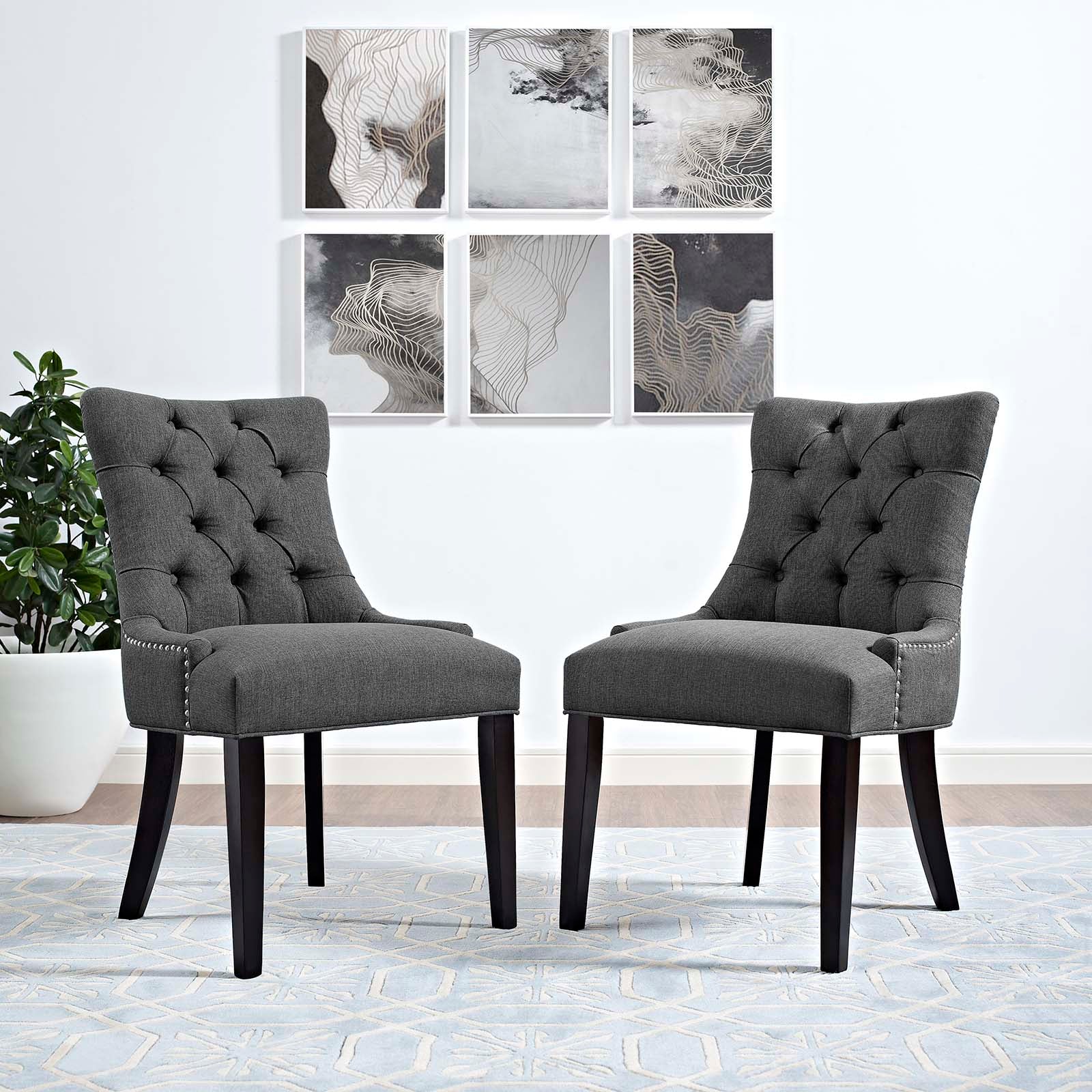 Regent Fabric Dining Side Chair Set of 2 by Modway