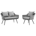 Endeavor 2 Piece Outdoor Patio Wicker Rattan Loveseat and Armchair Set by Modway