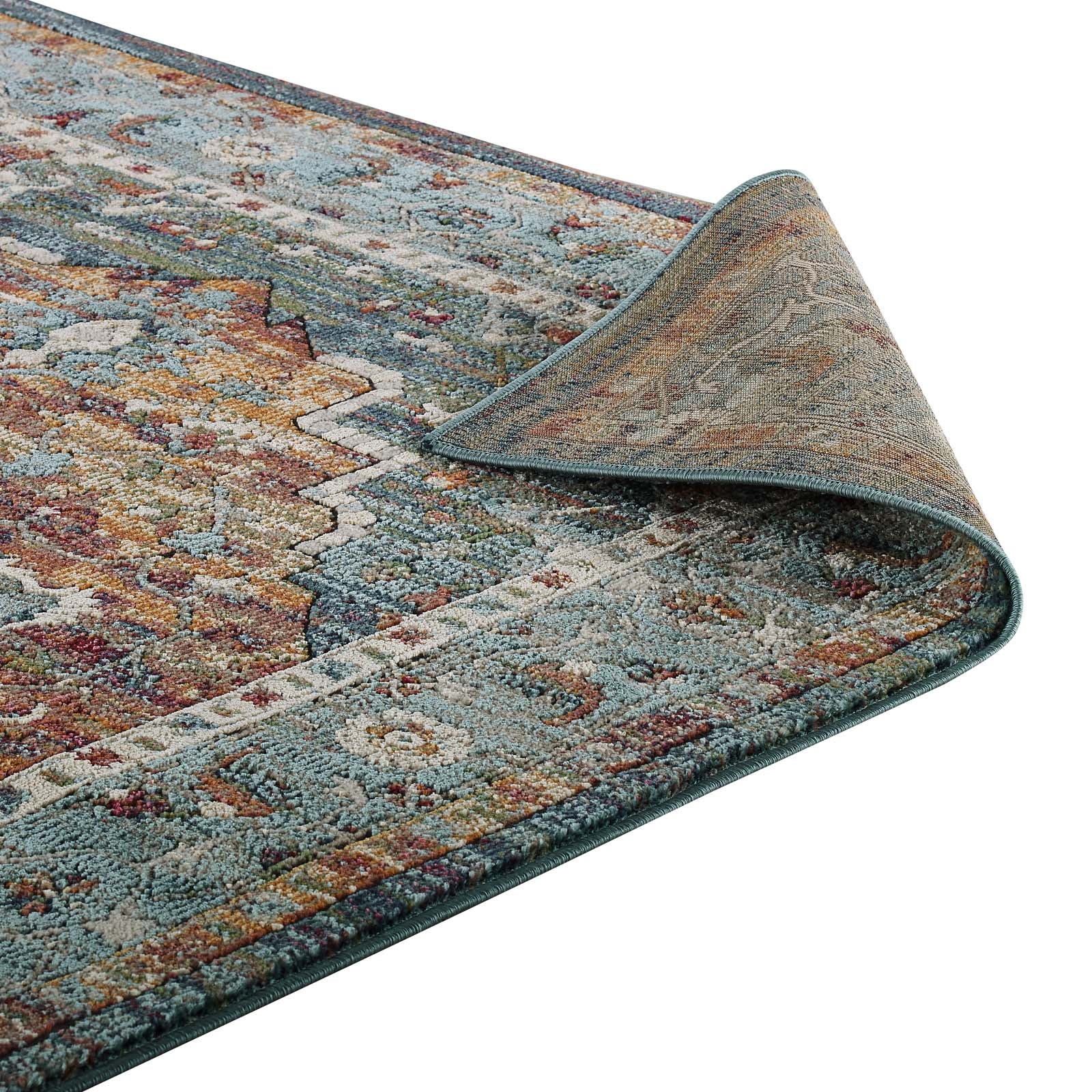 Tribute Diantha Distressed Vintage Floral Vintage Medallion 5x8 Area Rug by Modway