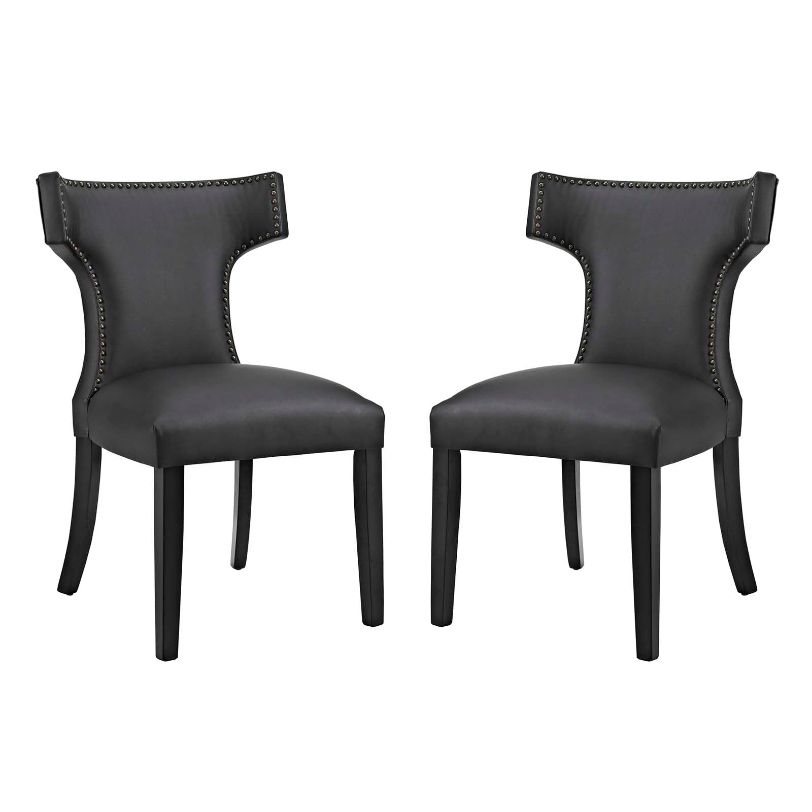 Curve Vinyl Dining Side Chair Set of 2 by Modway