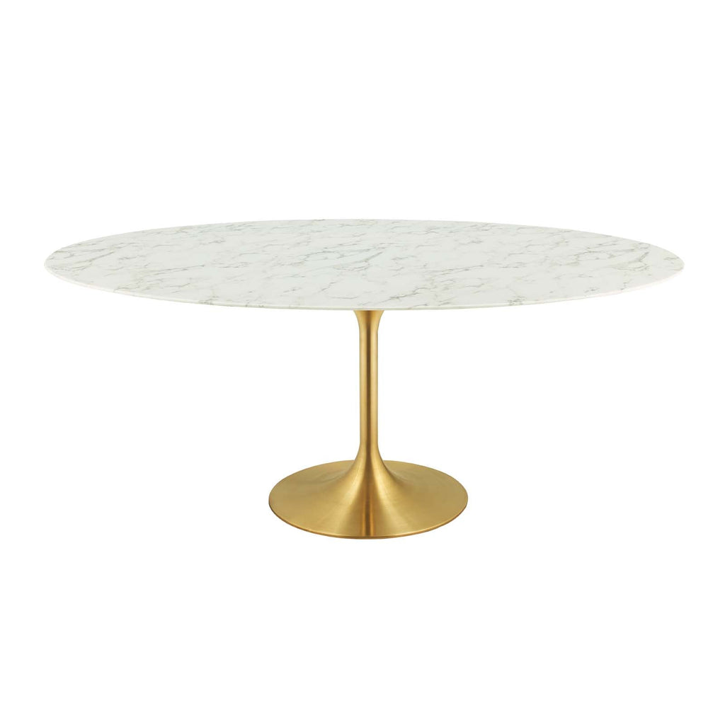 Lippa 78" Oval Faux Marble Dining Table by Modway