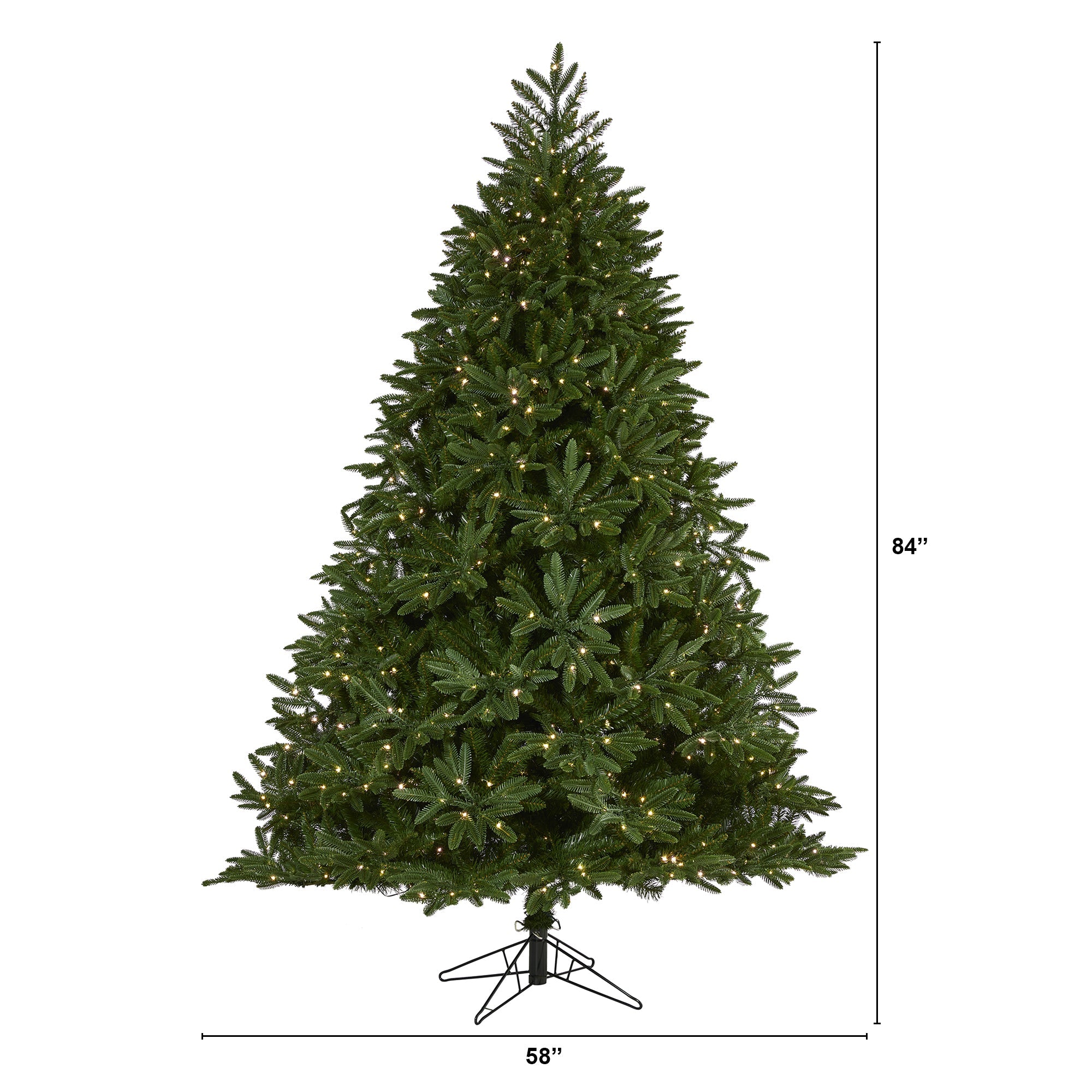 7' Oregon Spruce Artificial Christmas Tree w/ 850 Warm White Microdot LED Lights