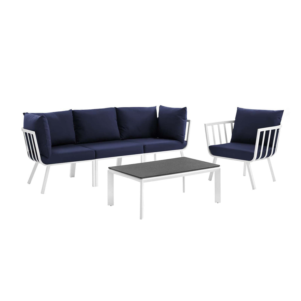 Riverside 5 Piece Outdoor Patio Aluminum Set by Modway