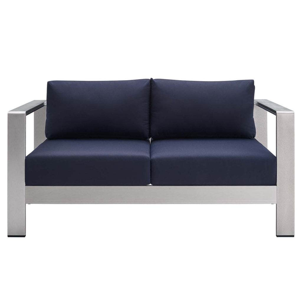 Shore Sunbrella¨ Fabric Aluminum Outdoor Patio Loveseat by Modway