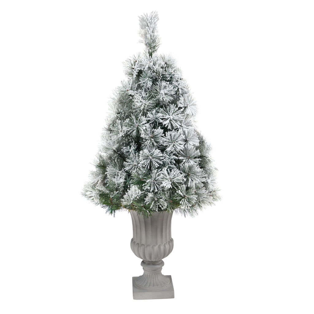 44' Flocked Oregon Pine Artificial Christmas Tree w/ 50 Clear Lights